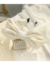 Fashion White Corduroy Three-dimensional Bow Headband
