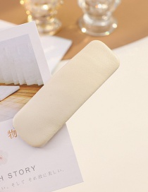 Fashion Beige-rectangular 8.5cm Water Drop Square Leather Hairpin