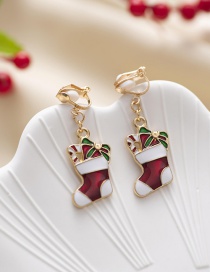 Fashion 5# Christmas Snowman Bells Elk Gift Box Ear Clips