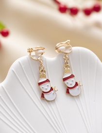 Fashion 13# Christmas Snowman Bells Elk Gift Box Ear Clips