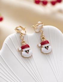 Fashion 15# Christmas Snowman Bells Elk Gift Box Ear Clips