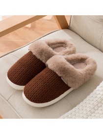 Fashion Men's Style:cocoa Brown Knitted Plush Slipper