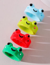 Fashion Color Agate Frog Ring Set