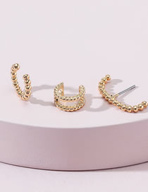Fashion Gold Alloy Round Bead Thread Geometric Earring Set