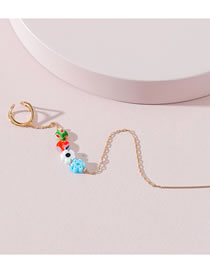 Fashion Gold Colored Glaze Flower Chain Earrings