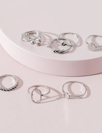 Fashion Silver Alloy Geometric Ring Set