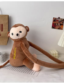 Fashion Light Brown Plush Little Monkey Crossbody One-shoulder Doll Bag