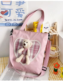 Fashion Pink Canvas Bear Large Capacity One-shoulder Messenger Bag
