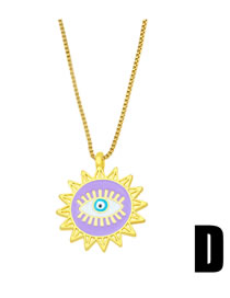 Fashion Purple Copper Dripping Eyes Necklace