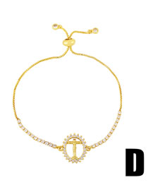 Fashion D Copper Diamond Cross Tree Of Life Pull Bracelet