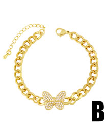 Fashion B Cuban Chain Butterfly Bracelet