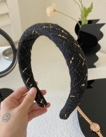 Fashion Premium Black Cotton Linen Cloth Art Sponge Headband