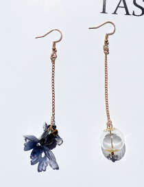 Fashion Black Asymmetrical Earrings Goldfish Glass Ball