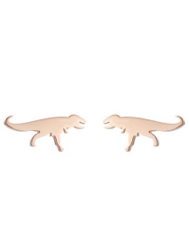 Fashion Rose Gold Small Dinosaur Stainless Steel Earrings