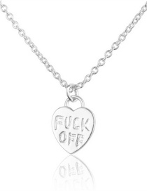 Fashion White K Love Letters Copper Plated Real Gold Necklace