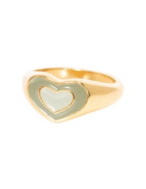 Fashion Green Copper Plated True Love Drop Oil Ring