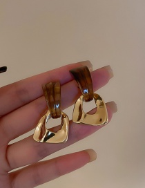 Fashion Amber Resin Geometric C-shaped Earrings