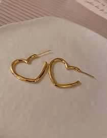Fashion Gold Color Metal Heart Ring Earrings