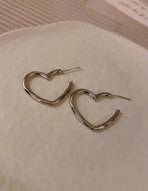 Fashion Silver Color Metal Heart Ring Earrings