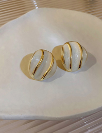 Fashion Gold Color Geometric Oil Drop Shell Earrings