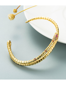 Fashion Red Copper Gold-plated Micro-inlaid Zirconium Snake-shaped Bracelet