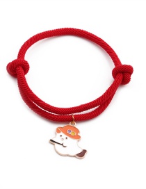 Fashion Christmas Trapeze Christmas Alloy Snowflake Elk Bell Red String Bracelet