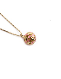 Fashion Pink Copper Plated Real Gold Dripping Geometric Moon Necklace