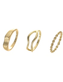 Fashion Gold Three-piece Alloy Irregular Geometric Ring