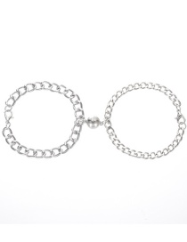 Fashion Round Shape Two-piece Alloy Magnetic Round Chain Bracelet