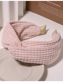 Fashion Pink Cross Wide Brim Woolen Headband