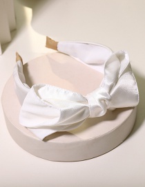 Fashion White Satin Fabric Bow Headband