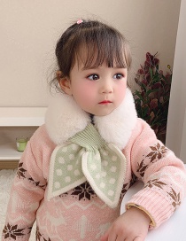 Fashion Green Wave Point 6 Months-8 Years Old Children's Polka Dot Warm Plush Collar (about 6 Months-8 Years Old)
