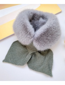Fashion Gray Stitching 6 Months-8 Years Old Children's Color Matching Warm Plush Collar (about 6 Months-8 Years Old)