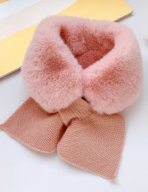 Fashion Light Pink Stitching 6 Months-8 Years Old Children's Color Matching Warm Plush Collar (about 6 Months-8 Years Old)