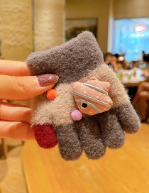 Fashion Brown 0-3 Years Old Children's Clownfish Warm Five-finger Gloves
