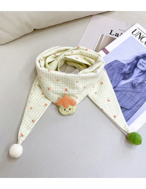 Fashion Light Green Plaid 2-12 Years Old Children's Cartoon Print Triangle Scarf (2-12 Years Old)