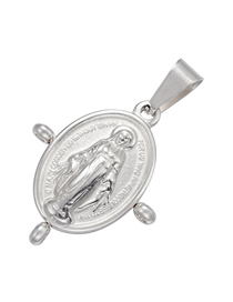 Fashion White Gold Stainless Steel Virgin Mary Diy Accessories