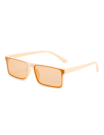 Fashion Rice White Frame Light Tea Slices Rectangular Small Frame Sunglasses