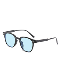 Fashion Black Frame Ocean Blue Big Frame Rice Nail Sunglasses