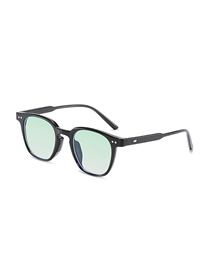 Fashion Black Frame Gradient Green Big Frame Rice Nail Sunglasses