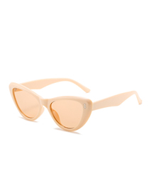 Fashion Rice White Frame Light Tea Slices Cat Eye Rice Stud Sunglasses