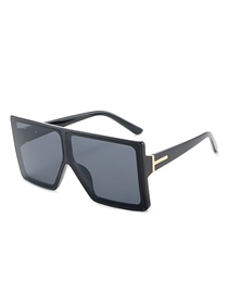 Fashion Black Frame All Gray Film T-shaped Big Frame Sunglasses