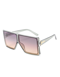 Fashion Grey Frame Grey Tea Slices T-shaped Big Frame Sunglasses