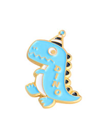 Fashion Blue-3 Alloy Cartoon Alphabet Dinosaur Brooch