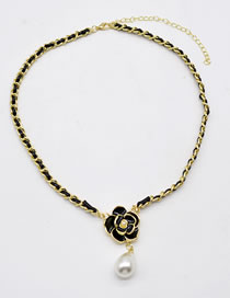 Fashion 2# Dripping Camellia Knitted Necklace