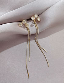Fashion Gold Color Metal Geometric Tassel Earrings