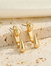 Fashion Gold Color Metal Drop Geometric Stud Earrings