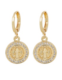 Fashion Gold Copper Inlaid Zirconium Portrait Earrings