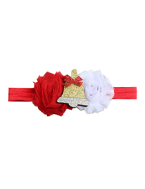 Fashion Red And White Christmas Old Flower Stitching Patch Headband