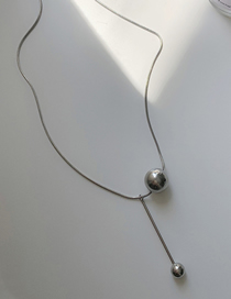 Fashion Silver Titanium Steel Ball Necklace